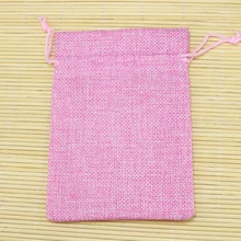 Christmas Wedding Favor Decoration Gift Jute Bags 50pcs Pink 13x18cm Jewelry Gift Candy Handmade Packing Pouches Customized
