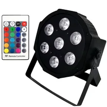 16 шт./лот, беспроводной пульт дистанционного управления, 7x12 Вт, RGBW, DMX, сценический светильник s, светодиодный плоский светильник, высокая мощность, светодиодная лампа, люстра