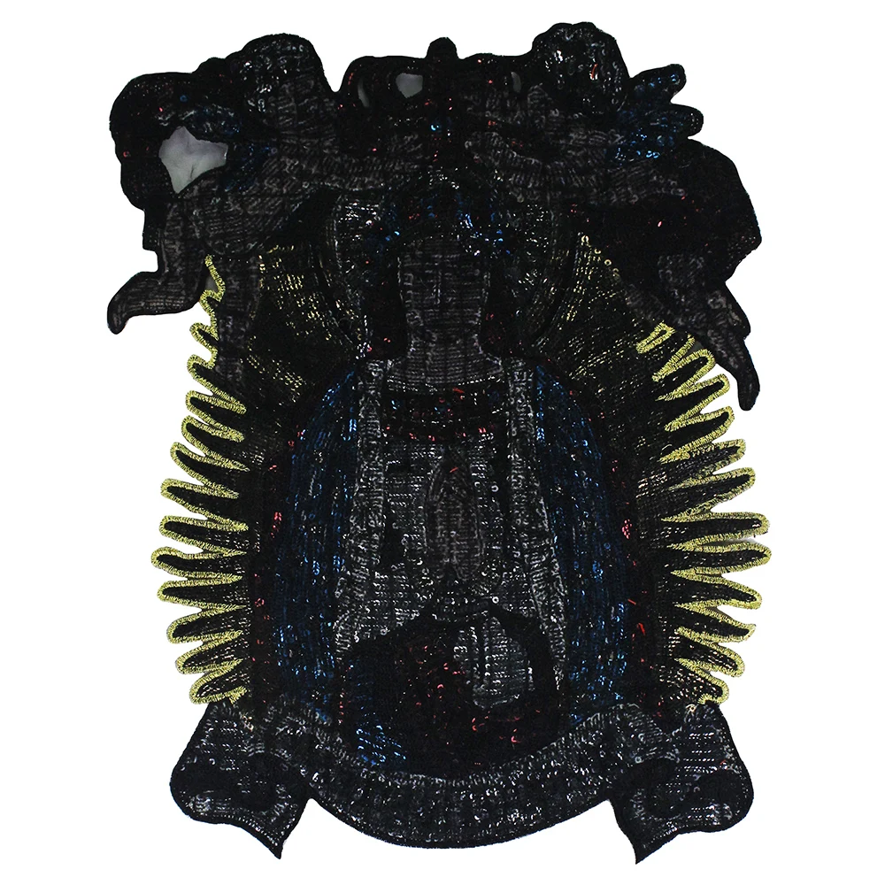 Grande patches de lantejoulas jaqueta bordada anjo