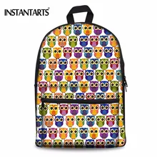 Instantarts мультфильм сова печати Для женщин холст Рюкзаки Средняя школа студент сумка для ноутбука Рюкзаки для подростков Обувь для девочек