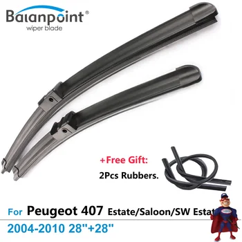 

2Pcs Wiper Blades + 2Pcs Free Rubbers for Peugeot 407 Estate/ Saloon/ SW Estate 2004-2010 28"+28", Expert Fit Windshield Wipers