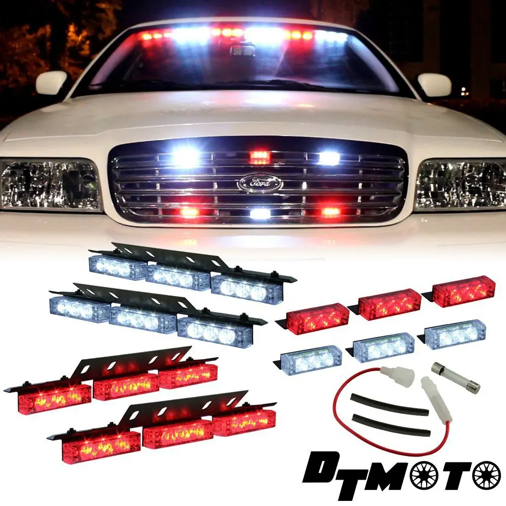 Red White 36x LED EMS EMT Emergency Vehicle Strobe Warning Lights 1 set