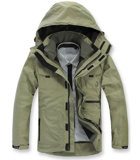 

2016 New Arrive High Quality Men's Outdoor Men Outdoor 3in1 Waterproof Climbing Fishing Coat Windbreaker Jacket