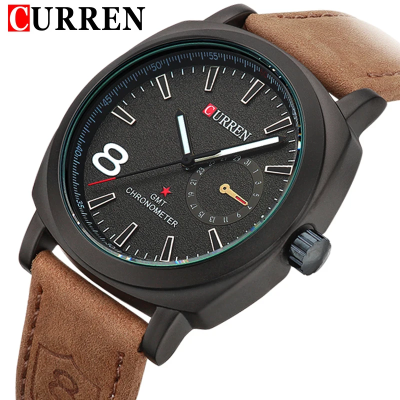  2018 CURREN New Watches Fashion Quartz Watch Men's Military Sport Wristwatch Male Analog Luminous W