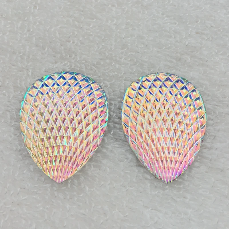 

Hot Sell The Drops Of Water DIY NEW High Quality 30Pcs 30*40mm white AB Resin Rhinestone Dress Accessories -B991*5