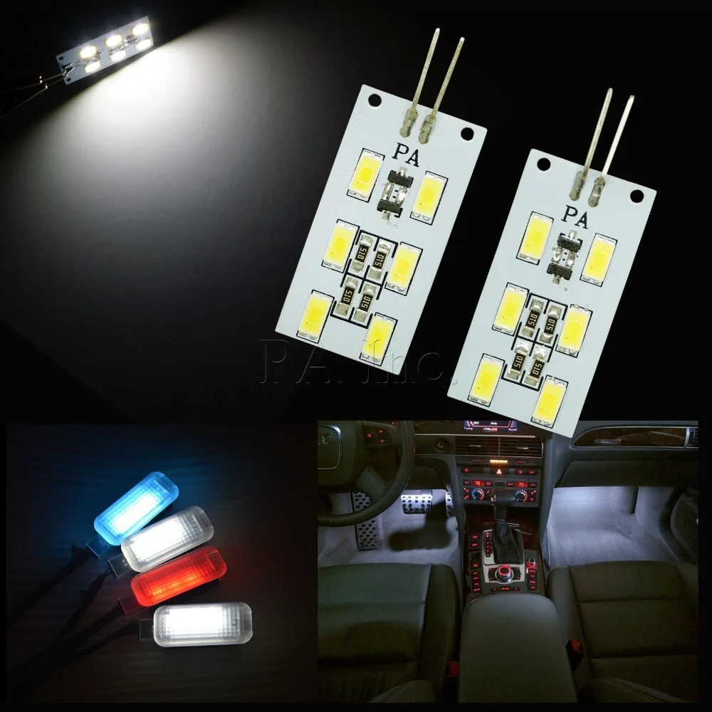 

PA LED 2pcs x PCB Module Light 5630 6SMD LED Footwell Glove Box LED LED Interior Light White 12V FOR AUDI