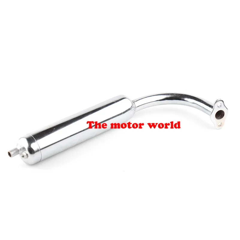 

free shipping 49cc - 80cc 2 Stroke Petrol Gas Engine Motor Bicycle Chrome Muffler Exhaust Pipe 8z1432