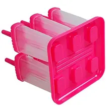 UESH-6-Cell прямоугольной формы многоразовые DIY Мороженое Поп формы льда присособление для приготовления эскимо с основанием(розовый красный