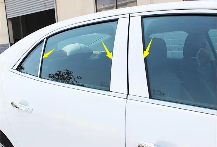 

car-styling case For Chevrolet Malibu 2013 -2017 6pcs Central Window B+C Pillar Posts Cover Trim car styling High quality!