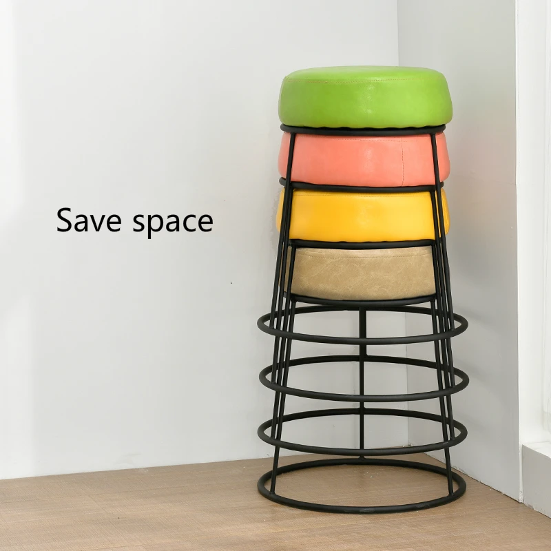 Creative Simple Iron Art Round Stool Household Dining Stool Living Room Leisure Sofa Stool Multipurpose Thicken Safe Makeup Seat Creative Simple Iron Art Round Stool Household Dining Stool Living Room Leisure Sofa Stool Multipurpose Thicken Safe Makeup Seat
