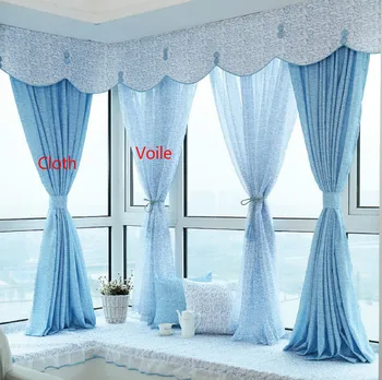 

Customized high grade fresh voile curtain,printing window screening,ocean style bay window curtain,valance