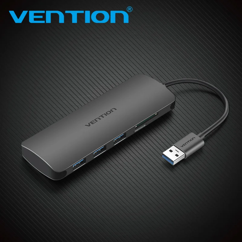 

Vention 3 Port USB HUB 3.0 Portable OTG HUB High Speed USB Splitter with Card Reader for Macbook Laptop PC Tablet SD TF Reader