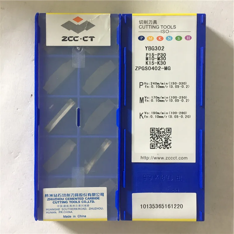 ZPGS0402 MG YBG302 100% оригинальные ZCC CT карбидные вставки/концевые фрезы лучшего качества