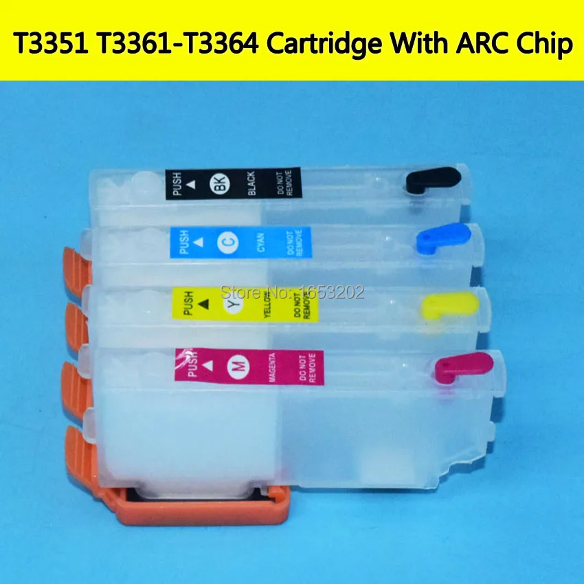 

XP-530 XP530 T33XL With Auto Reset Refill Ink Cartridge T3351 T3361 - T3364 For Epson XP900 XP830 XP645 XP635 XP630 XP540