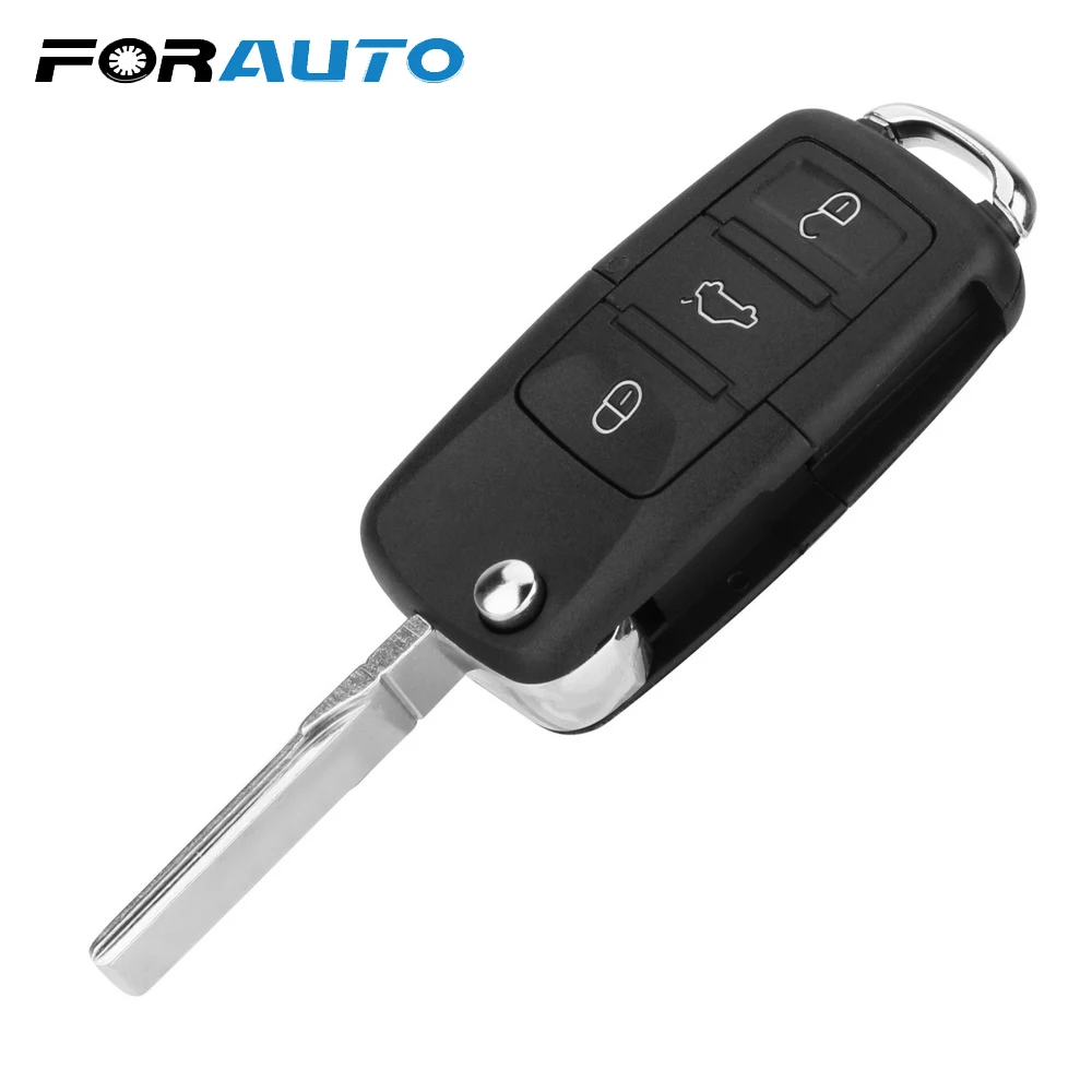 Forauto remoto flip dobrável escudo chave do carro chave caso capa 3 botões para wv golf touran tiguan b5 substituição estilo do carro