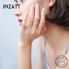 INZATT Real 925 Sterling Silver Twelve Constellations Chain Ring for Fashion Women Party Fine Jewelry Trendy Accessories