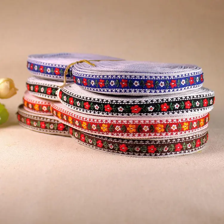 1yard/pack 5/8"(15 mm) Small flower Embroidered Ribbon hair accessories Computer embroidery ribbon T-078