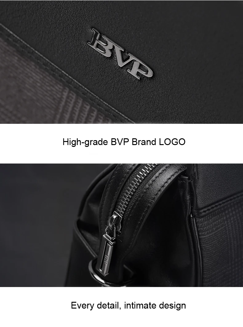 BVP бренд Для мужчин сумки через плечо сумка для ноутбука с диагональю дисплея 14 дюймов Портфели без рукавов в клеточку кожаная сумка работы