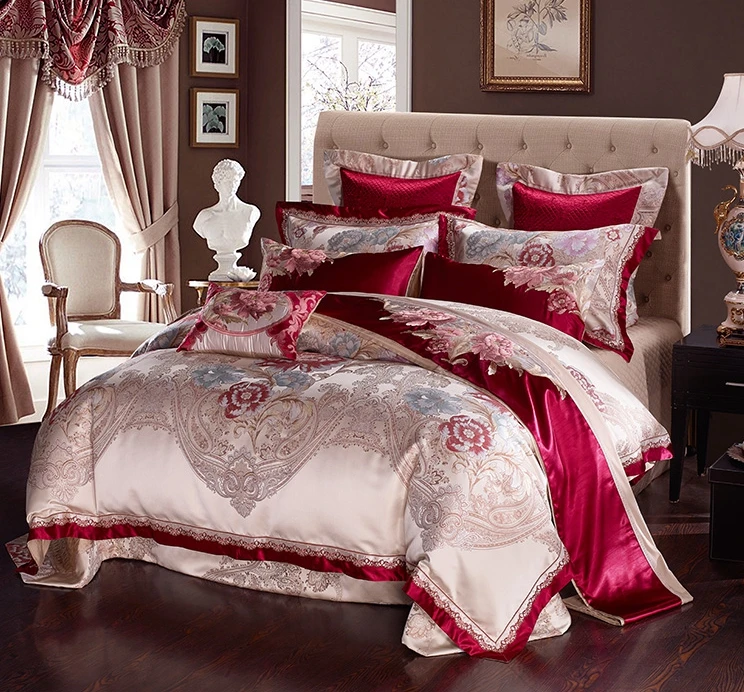 Bedclothes Highend Luxury Wedding Embroidery Bedding Supplies 8 Pieces