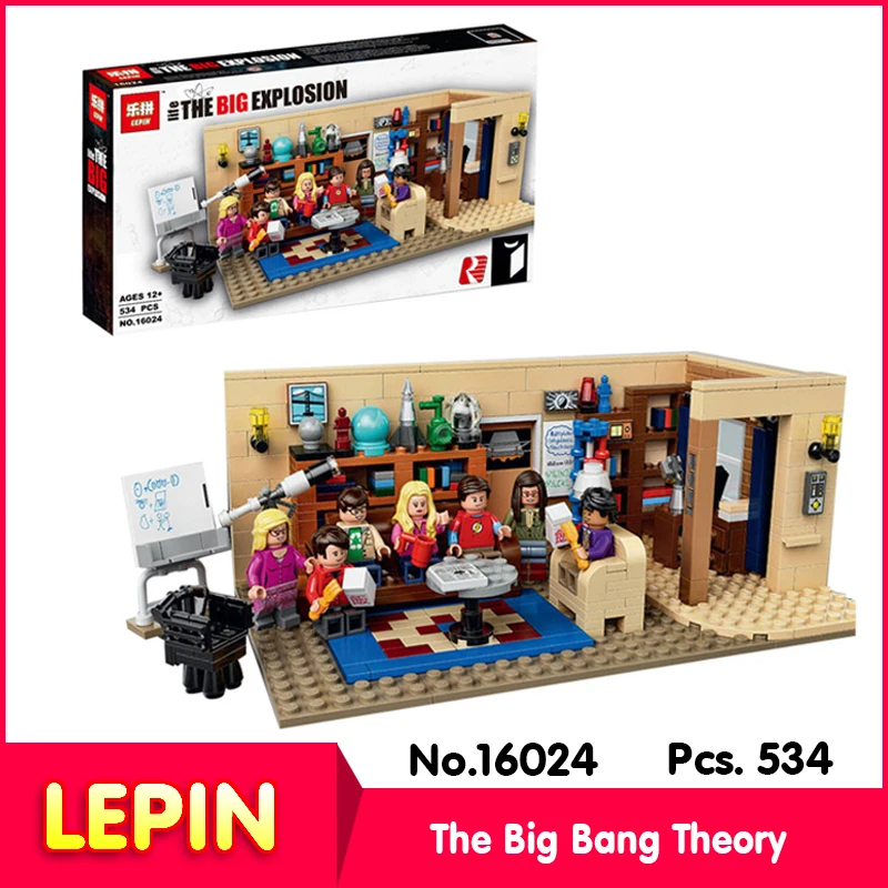

LEPIN 16024 534Pcs with original box New Moive Series The Big Bang Theory Model Building Blocks Bricks Toy with Children Toys