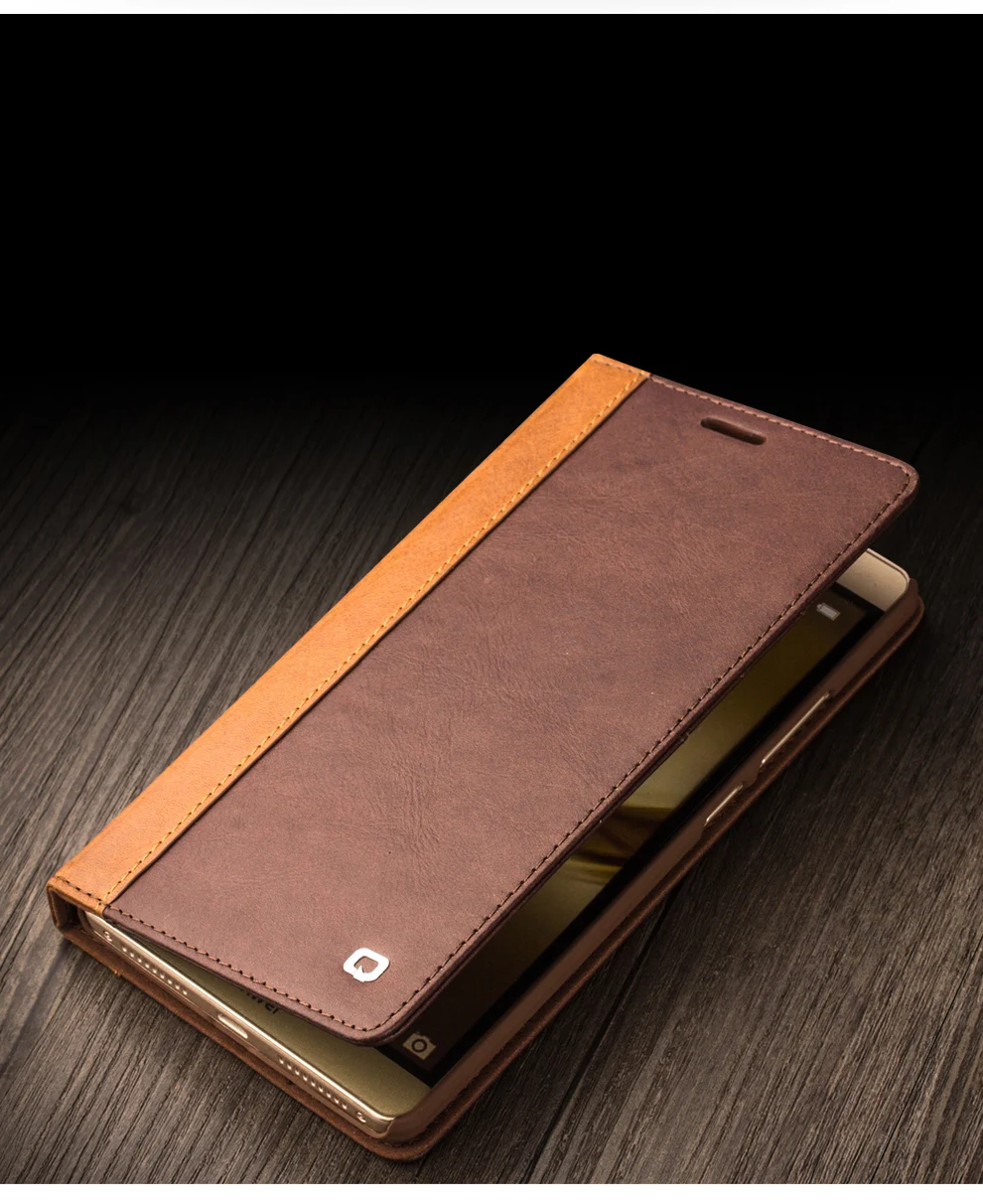 

QIALINO 2016 Genuine Leather for Huawei Ascend Mate 8 case Fashion for Huawei Mate 8 case cover best business flip pure handmade