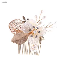 JAVRICK, стразы, украшение на голову, расческа, Свадебный лист, цветок, Свадебные Заколки, цветочные украшения для женщин, подружки невесты, аксессуары для волос