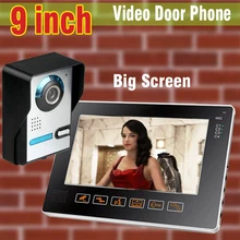 New 9 inch big screen color video door phone intercom system video doorbell camera intercom monitors door bell video speakphone