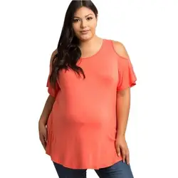 Одежда для беременных 2019 летняя Женская Сексуальная футболка с открытыми плечами Повседневная Свободная футболка с коротким рукавом для