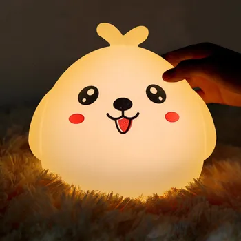 

LED Night Light USB Charging Silicone Cartoon Color Change Children's Lamp For Bedroom Study Night Lamp