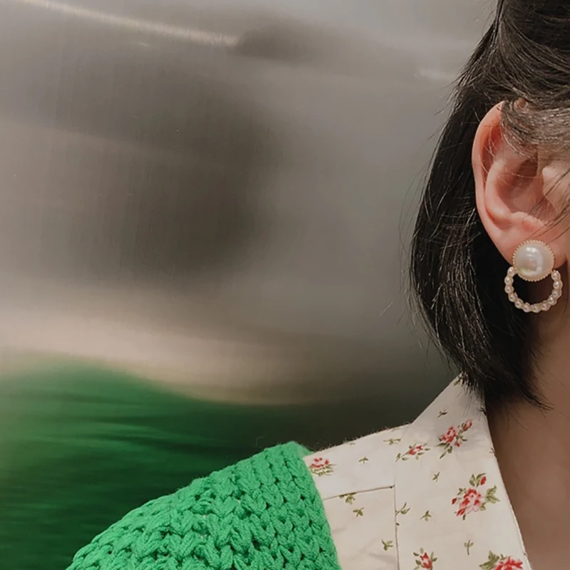 

AENSOA 2019 New Korea Design Sweet Cute Pearl Stud Earrings for Women Girl Chic Small Statement Earrings Party Wedding Jewelry
