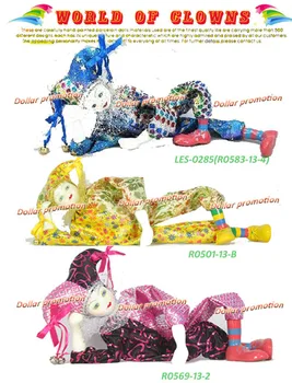 

Free shipping 6pcs/lot Christmas Halloween Toy Gift Vintage Porcelain Clown Doll Figurine with Colorful Clothes wholesale