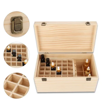 

Essential Oil Wooden Storage Box Case Double-layer Cosmetic Organizer Nail Gel Oil Bottle Display Stand Holder Box Makeup Tools