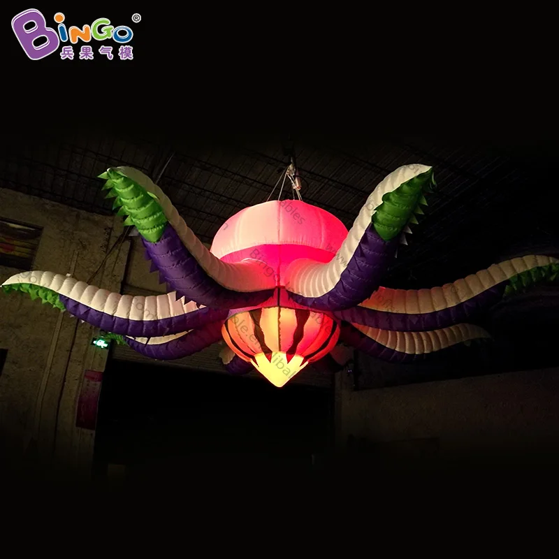5m Hanging Sea Creature Inflatable Octopus Flower For Ceiling