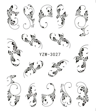 3D рельефные наклейки на ногти Цветок Клей DIY маникюр слайдер ногтей Советы Декоративные наклейки - Цвет: YZW-3027