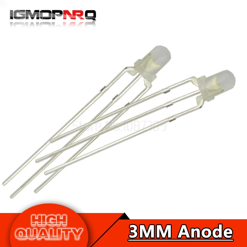 

100pcs LED 3mm Round Diffused Red & Green two Color Common Anode LED Diode Light Emitting Diode