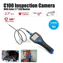 C100 Dia 3.9mm 2.7″ Endoscope Borescope Inspection 1M Snake Tube Camera Zoom Rotate
