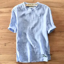 2018 Новое поступление; Летнее короткий рукав Koszula Для мужчин высокое качество белье хлопок Camisa манга Курта