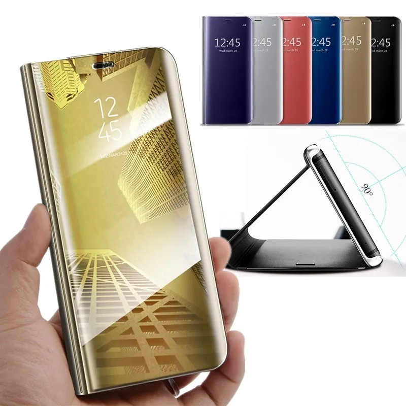 

For Xiaomi Redmi Note 3 4X 5A 5 Pro Y1 Lite Redmi S2 6A 6 Pro F1 A2 Lite Luxury Clear View Mirror Leather Flip Stand Case Cover