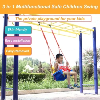 

Kids 3 In 1 Multifunctional Safty Children Swing Chlidren Kindergarten Garden Anti-flip Outdoor Family Baby Swing Toys PE Tools