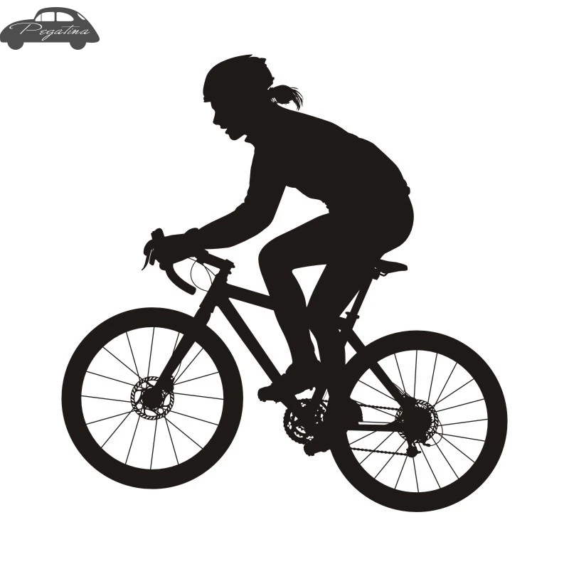 Pegatina Woman Bike Sticker Bicycle Cycling Car Decal Posters Vinyl Wall Decor Mural Sticker