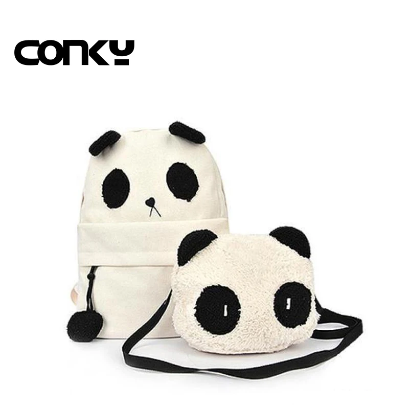 2016 Women Canvas Backpacks Cute Cartoon Panda School Bags For Teenagers Girls Rucksack Bagpack Schoolbags Mochila