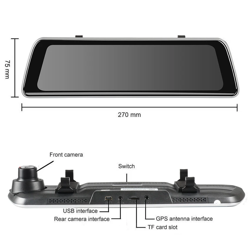 ANSTAR Dvr Dash камера HD 1080P зеркало Автомобильная камера DVR двойной объектив камера заднего вида ночное видение зеркало видео регистратор Dashcam