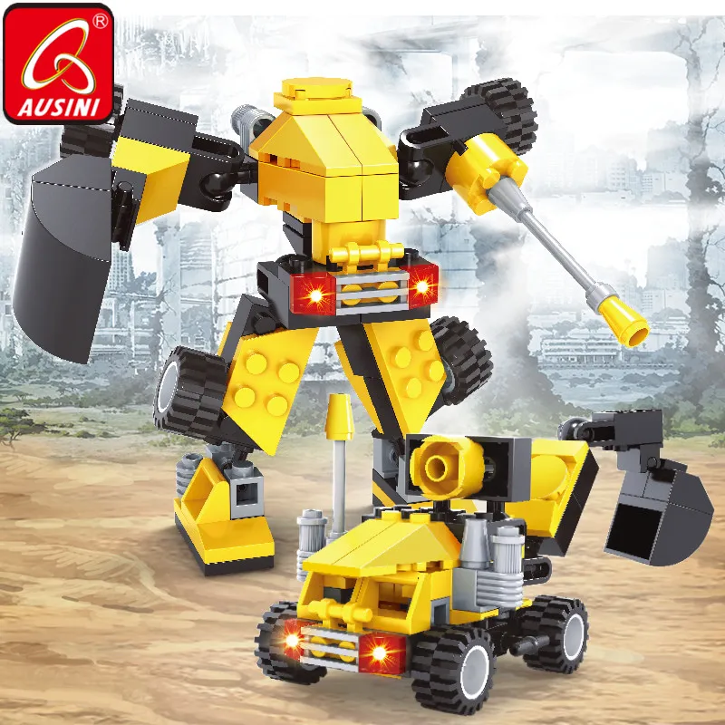 

AUSINI Building Blocks Constructor Truck Robot Transform Assembling Toys for Boys 3 in 1 Enlighten Educational Model Bricks Sets