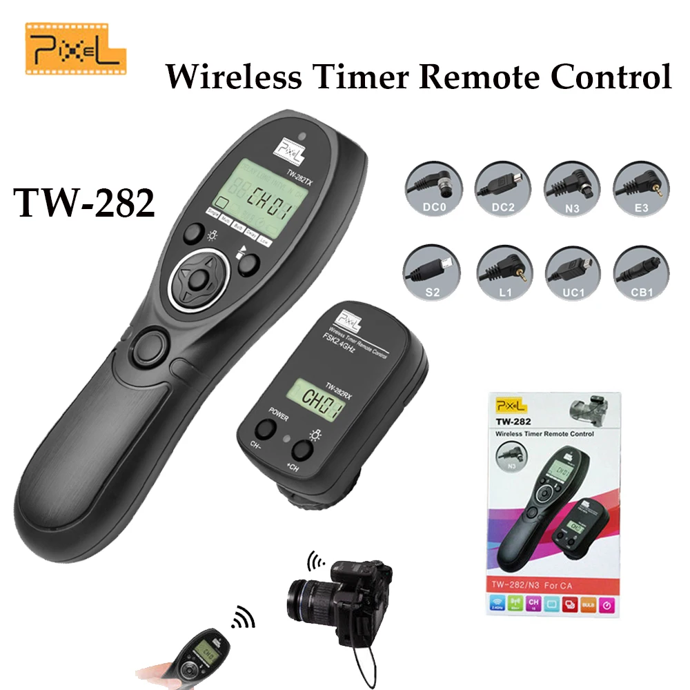 Pixel TW-282 2.4G Wireless Timer Remote Control Shutter Release for Canon Nikon Sony OLYMPUS PANASONIC DSLR Cameras VS TW-283 T8 Pixel TW-282 2.4G Wireless Timer Remote Control Shutter Release for Canon Nikon Sony OLYMPUS PANASONIC DSLR Cameras VS TW-283 T8