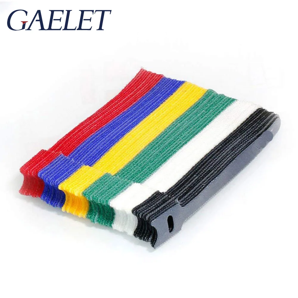 

120pcs Reusable Fastening Cable Ties Microfiber Cloth 4.5-Inch Cable Strap Hook and Loop Multicolor ZK30