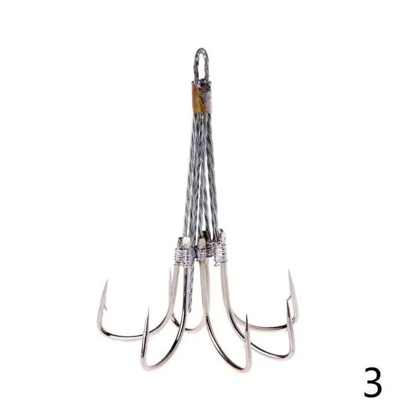 1 Pc Four Five Six Eight Claws Fishing Hooks Fishhooks Anchor High Carbon Steel Silver Hook Barbed Fishing Hook SCZ2423 - Цвет: 6 Claws