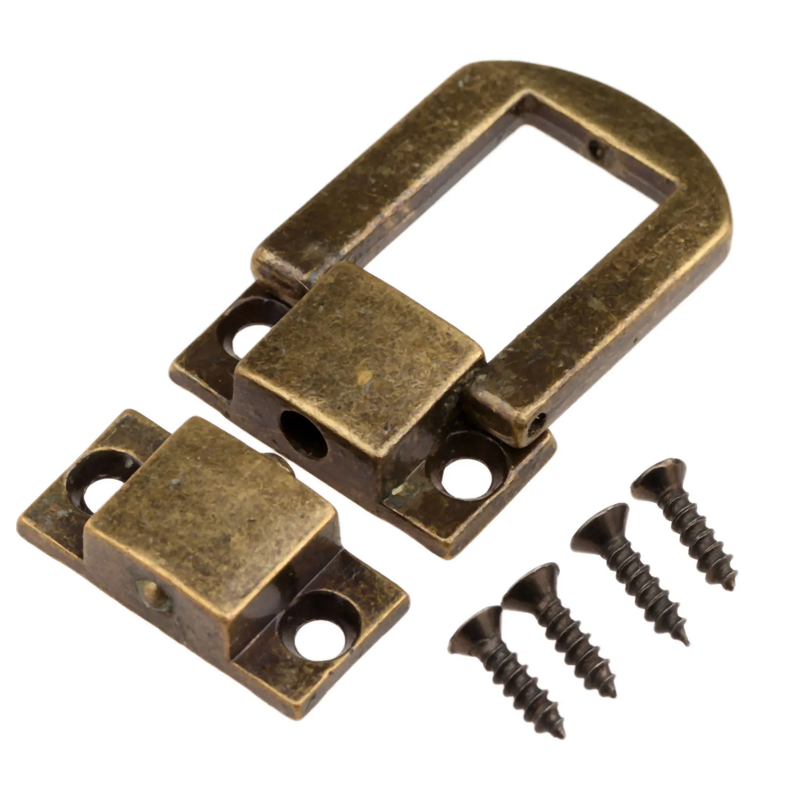 1Pc Antique Bronze/Gold Jewelry Chest Gift Wine Wooden Box Case Toggle Latch Hasp Leather Bag Handbag Purse Lock w/Screw 25x20mm