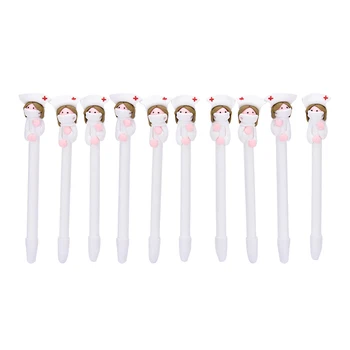 

10Pcs/lot Cute Creative Stationery Wholesale Cute Doctor Nurse Polymer Caly Ball Pen Character Ballpoint Pen