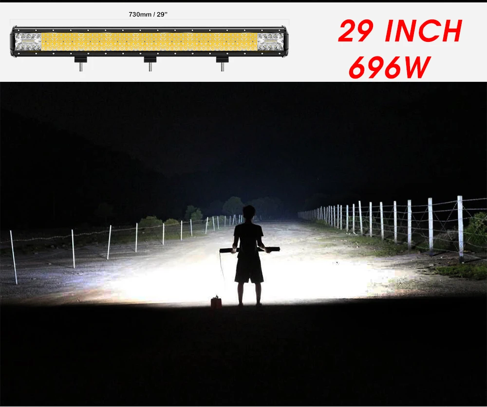 CO LIGHT 16D Lens 4-Rows 264W 336W 480W 696W 1128W Led Light 4x4 Offroad Bar Combo Led Bar for Offroad 4WD Truck Trailer 12V 24V
