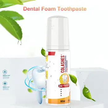 

High Quality Teeth Whitening Foam Toothpast Oral Care Remove Stain Dental Bleach Tooth Whiter Orange Scent 60ml